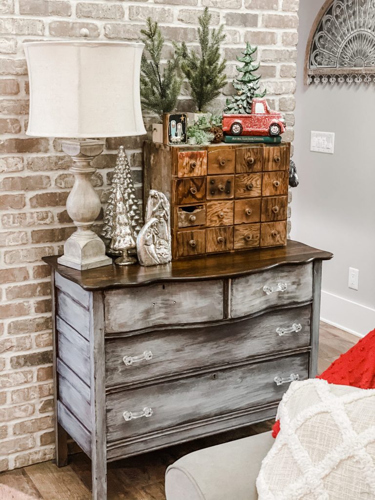 brick wall archway in living room