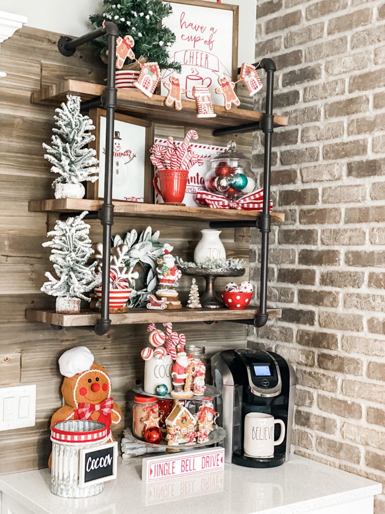 brick wall on christmas coffee bar