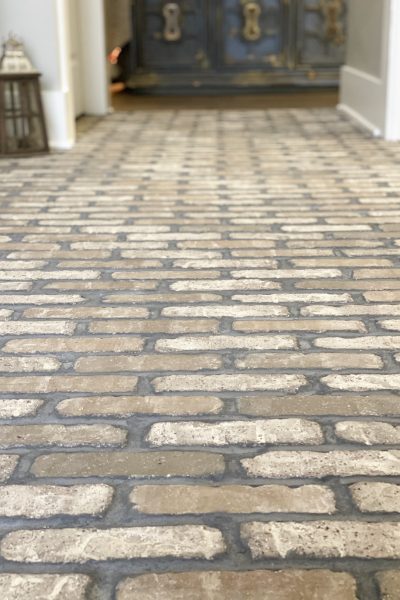 brick web flooring in entryway