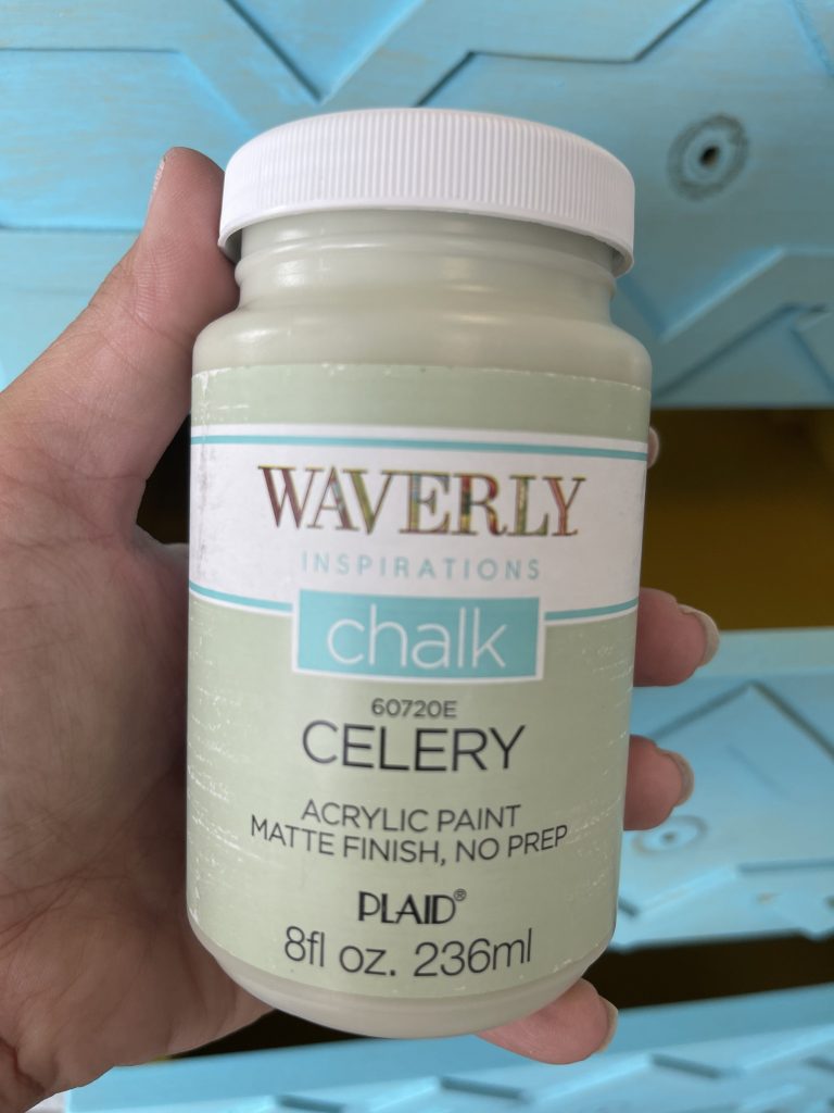 waverly chalk paint in the color celery