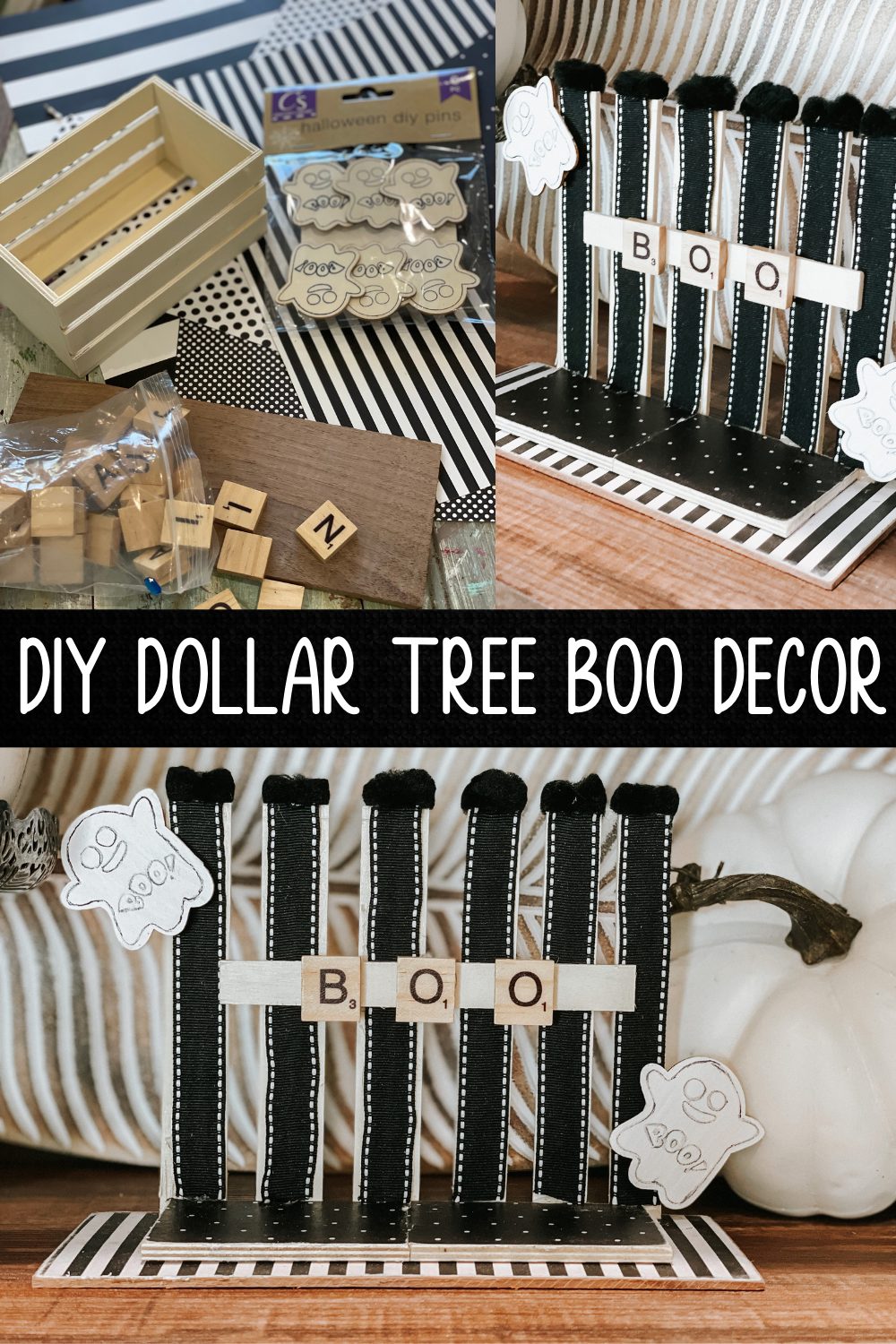 diy Dollar Tree BOO decor - Re-Fabbed