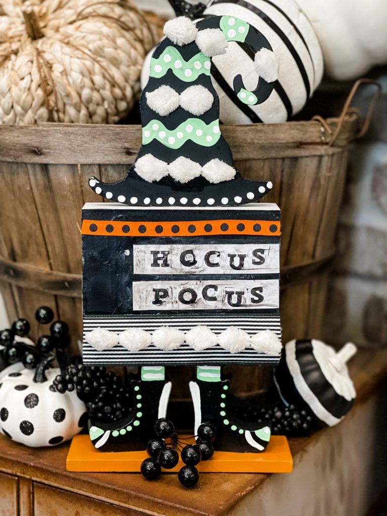 final product of the big lots sign makeover - hocus pocus sign