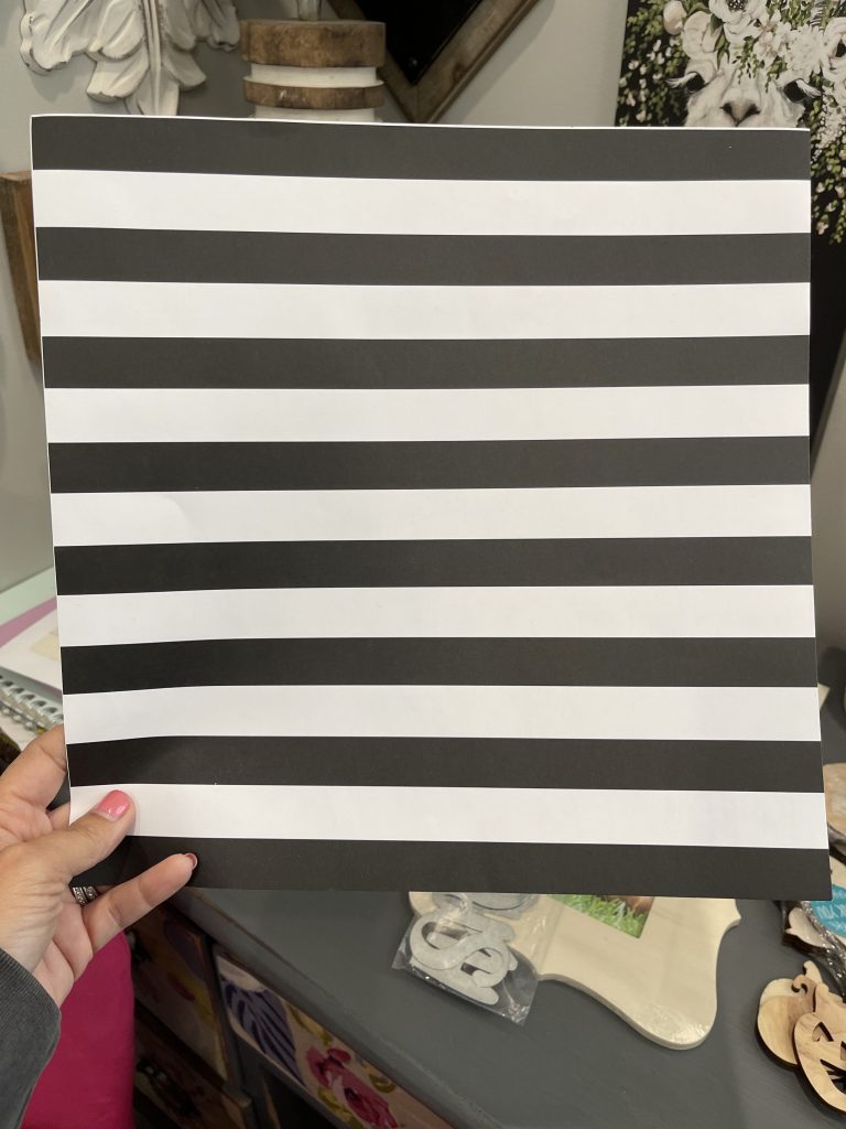 black and white stripe scrapbook paper from hobby lobby