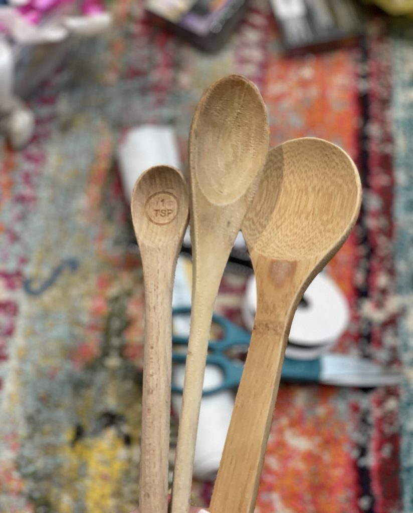 three wooden spoons were used for this project