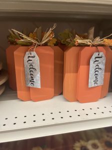 orange wooden pumpkin decor