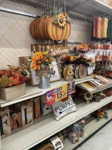 fall home decor aisle at big lots