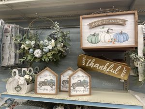 muted green fall decor at big lots