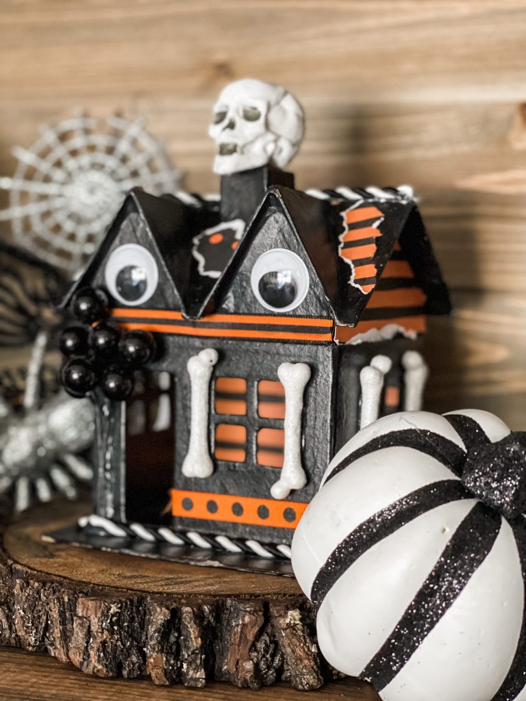 diy haunted house on coffee bar