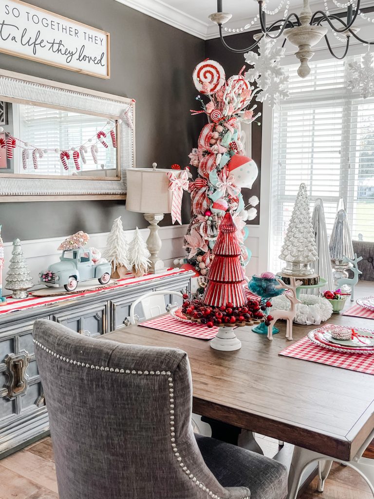 view of dining room for christmas