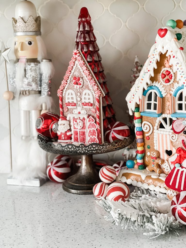 red and white christmas tree with gingerbread - Re-Fabbed