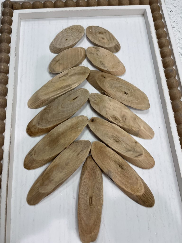 progress of driftwood christmas tree