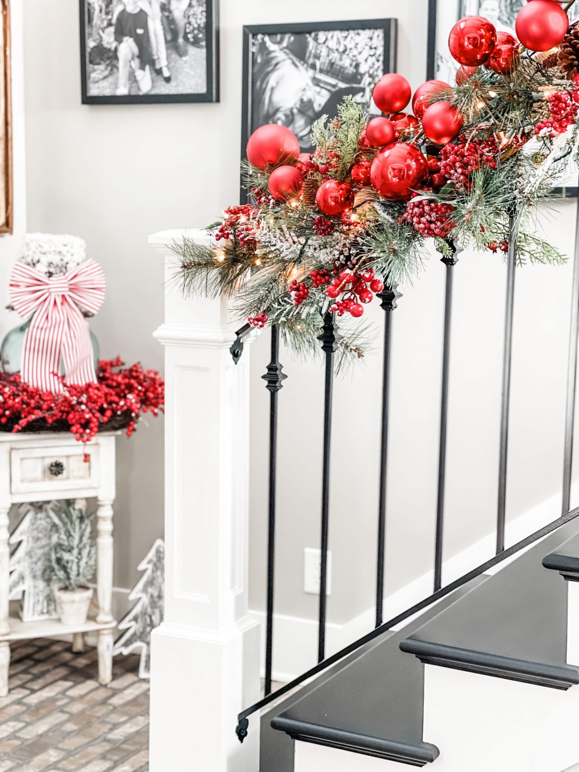 how to hang christmas garland on a staircase ReFabbed