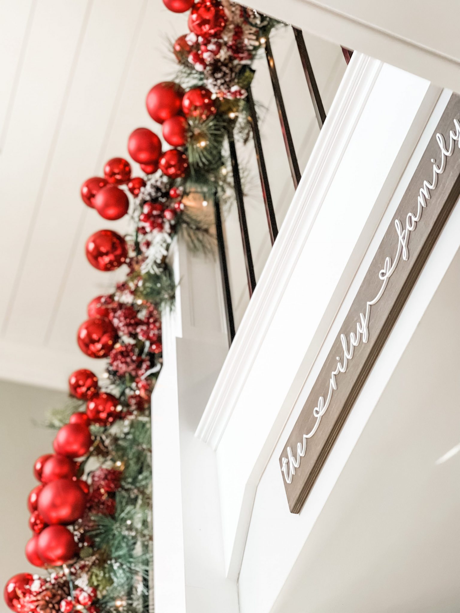 how to hang christmas garland on a staircase ReFabbed