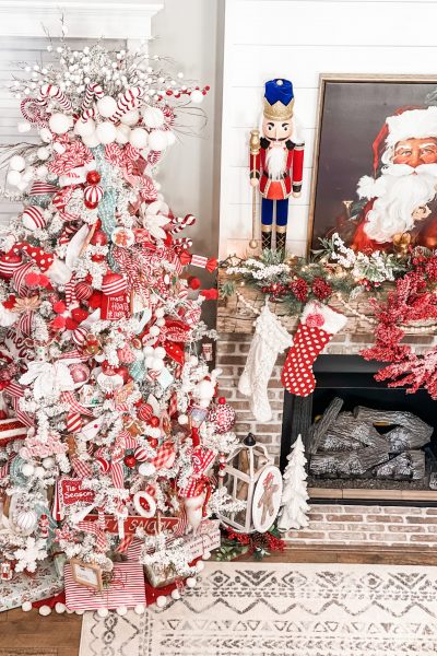 view of living room christmas