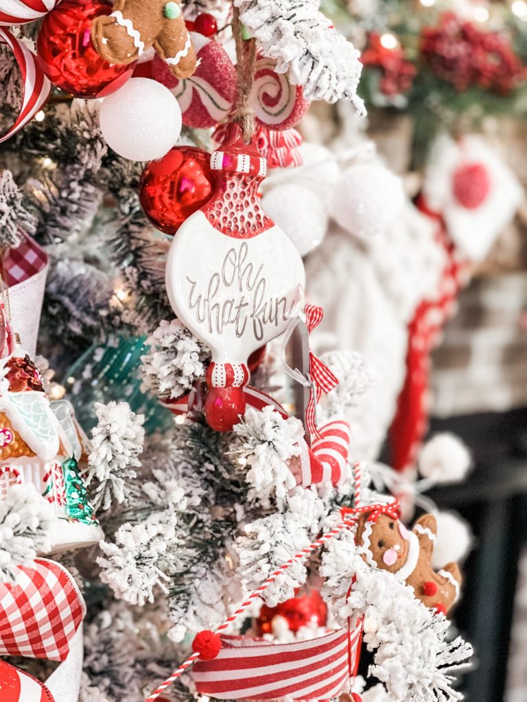 red and white christmas tree