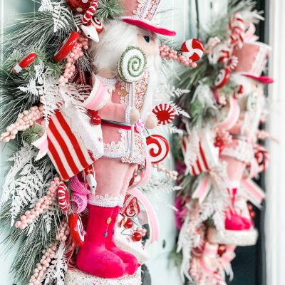 candy nutcracker Christmas wreath