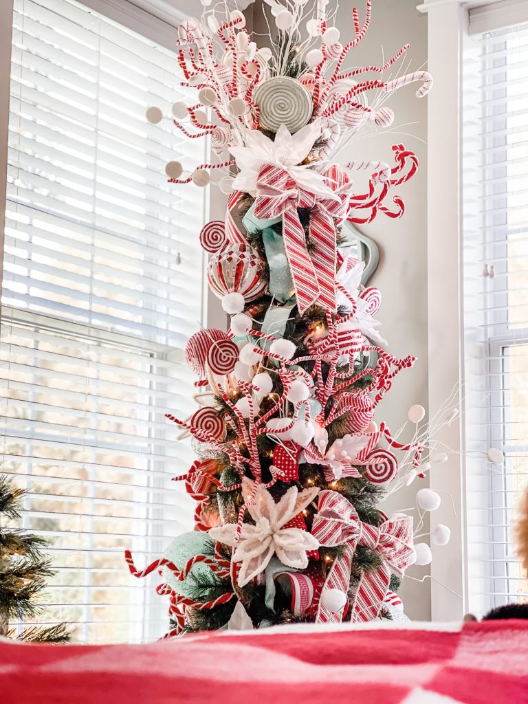 whimsical master bedroom christmas tree