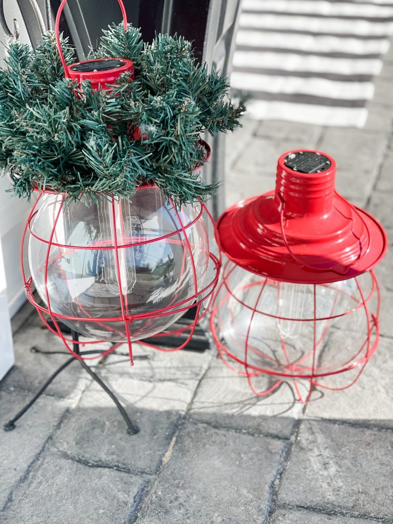 lanterns on christmas porch