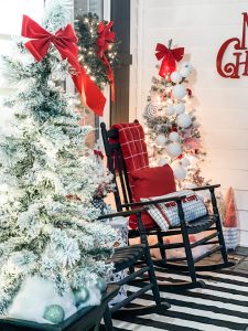 christmas porch at night