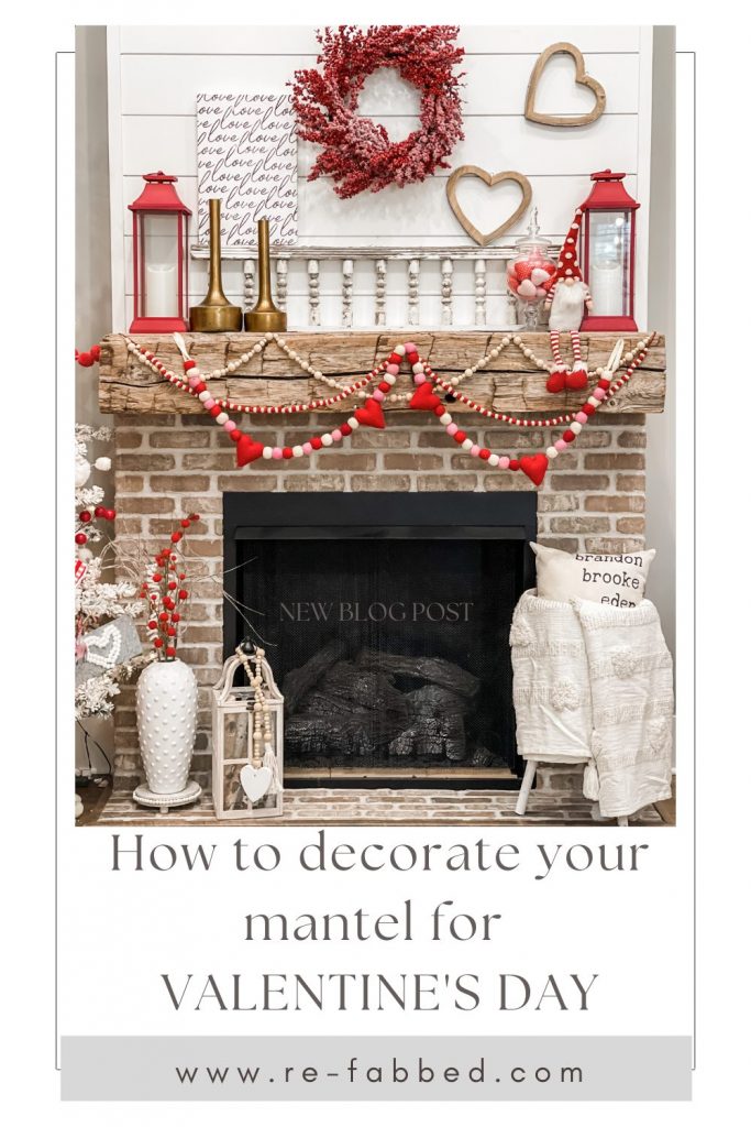 pinterest image for valentine mantel