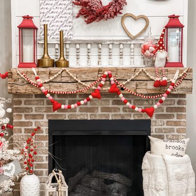 simple valentine mantel