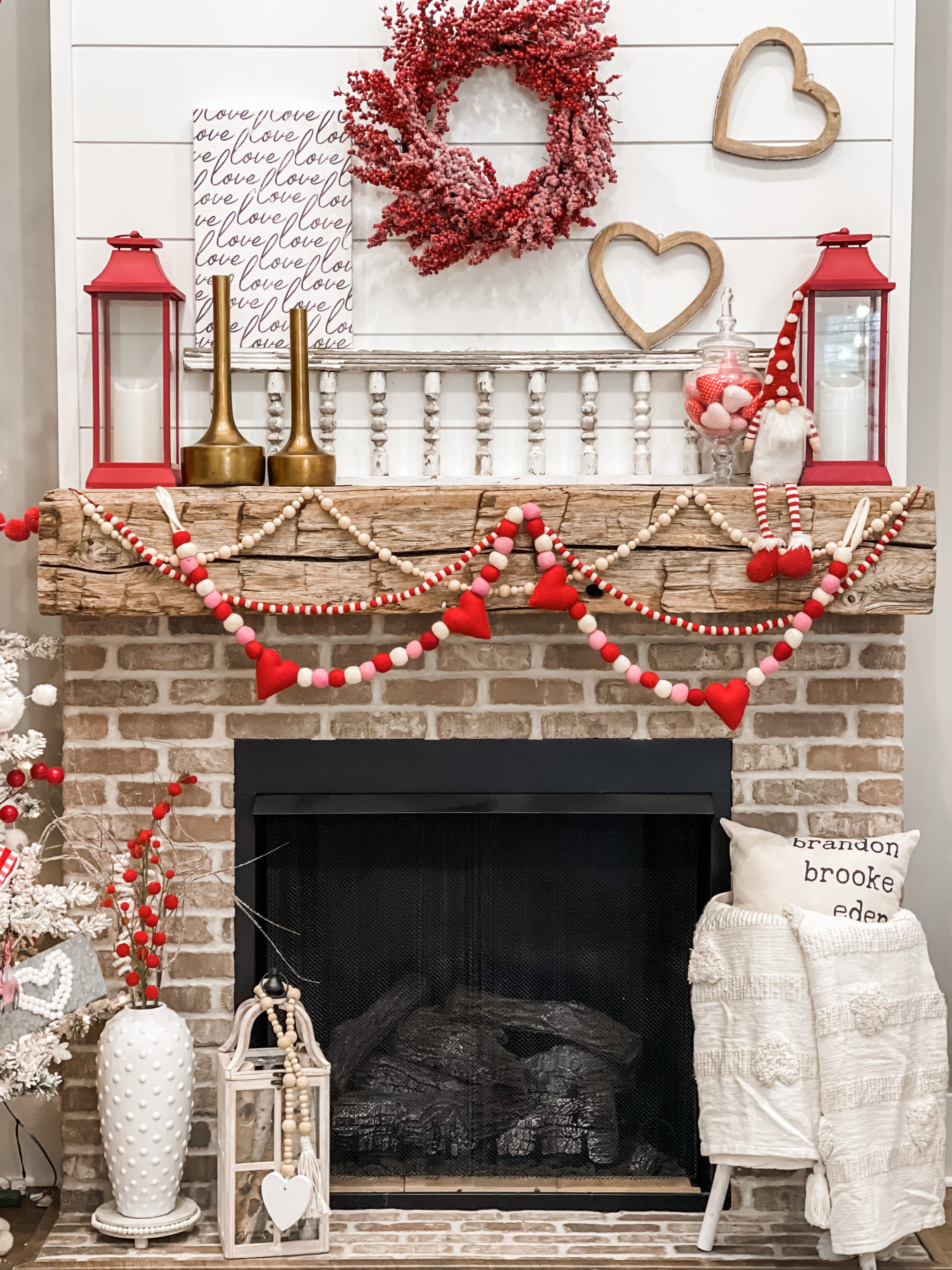 Valentine mantel online decorating ideas