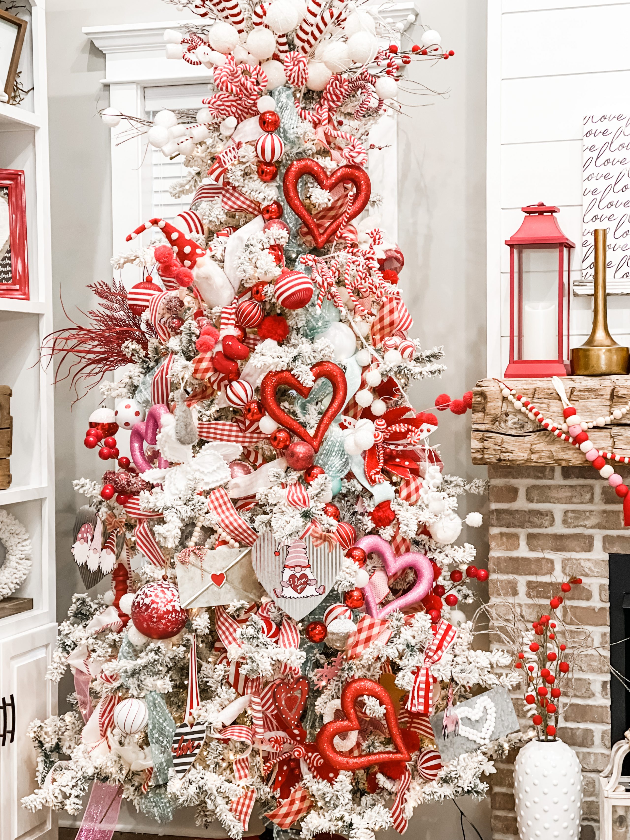 Valentine's Day lovers transform their Christmas trees for the