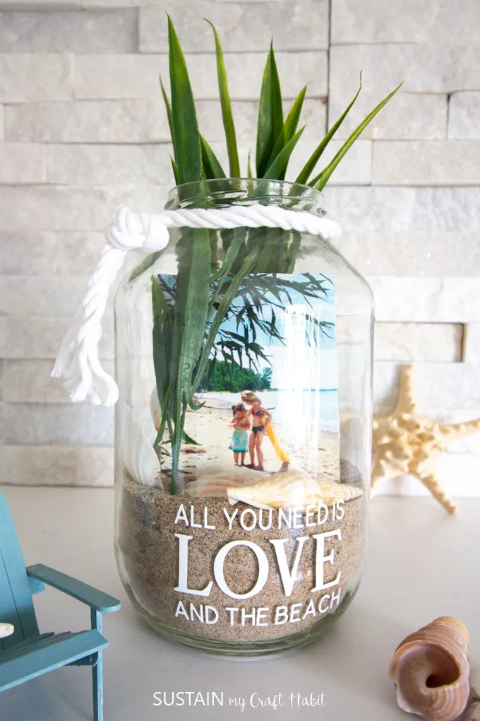 Beach memory mason jar craft