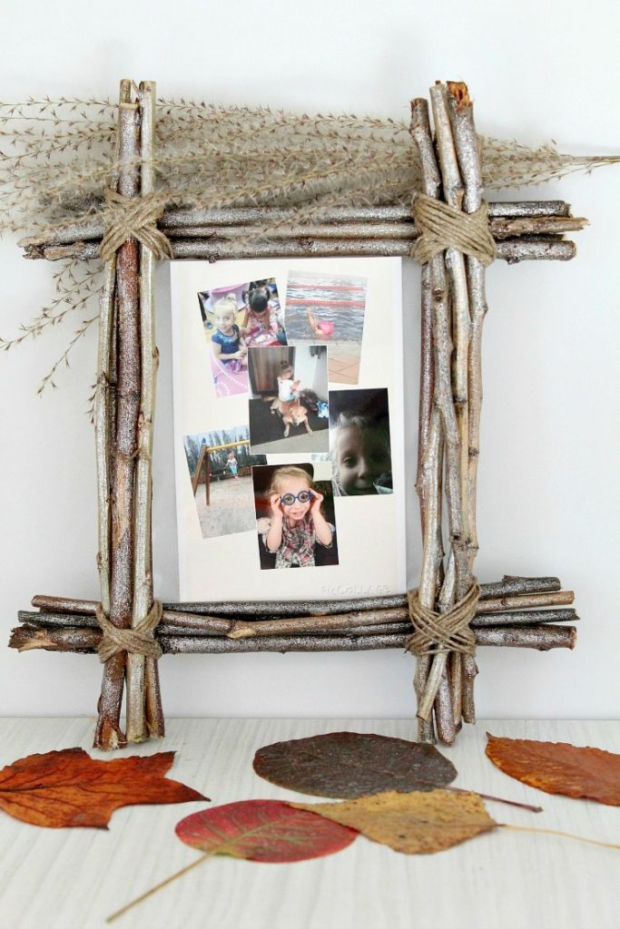 twig photo frame | DIY frame made wiht sticks