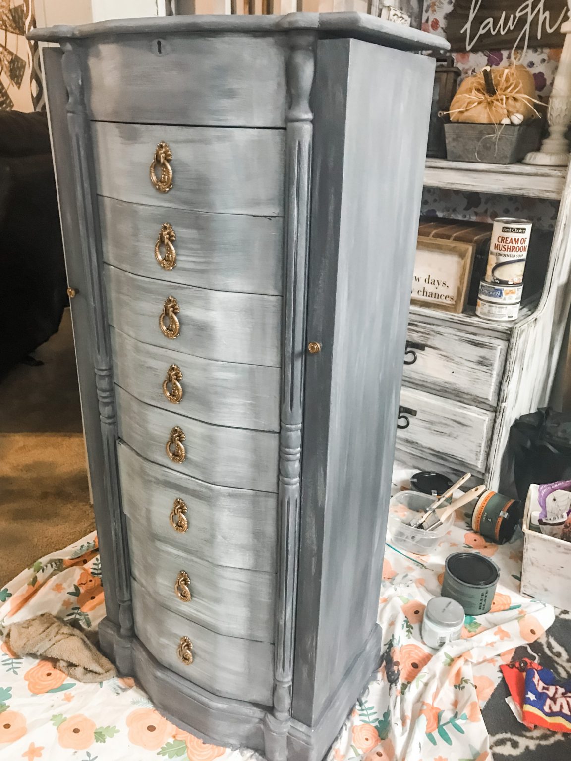 chalk painted jewelry armoire ReFabbed