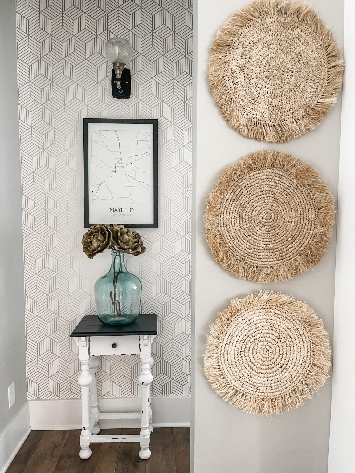 hallway accent wall makeover - Re-Fabbed