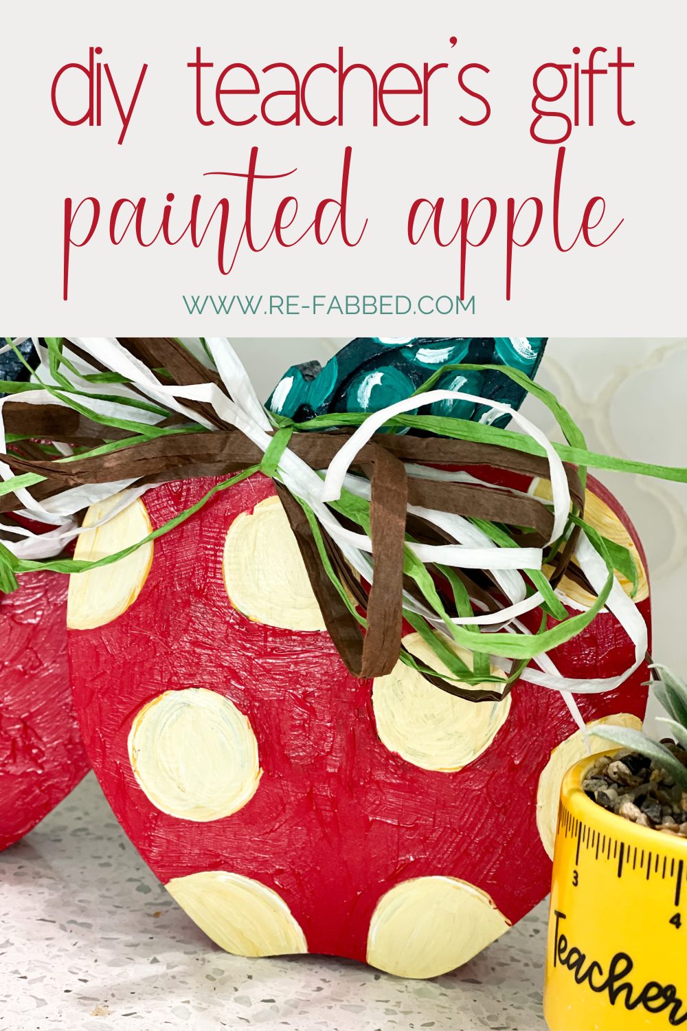 diy painted apple for teacher ReFabbed