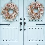 fall wreaths on the front door