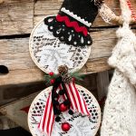 diy embroidery hoop snowman