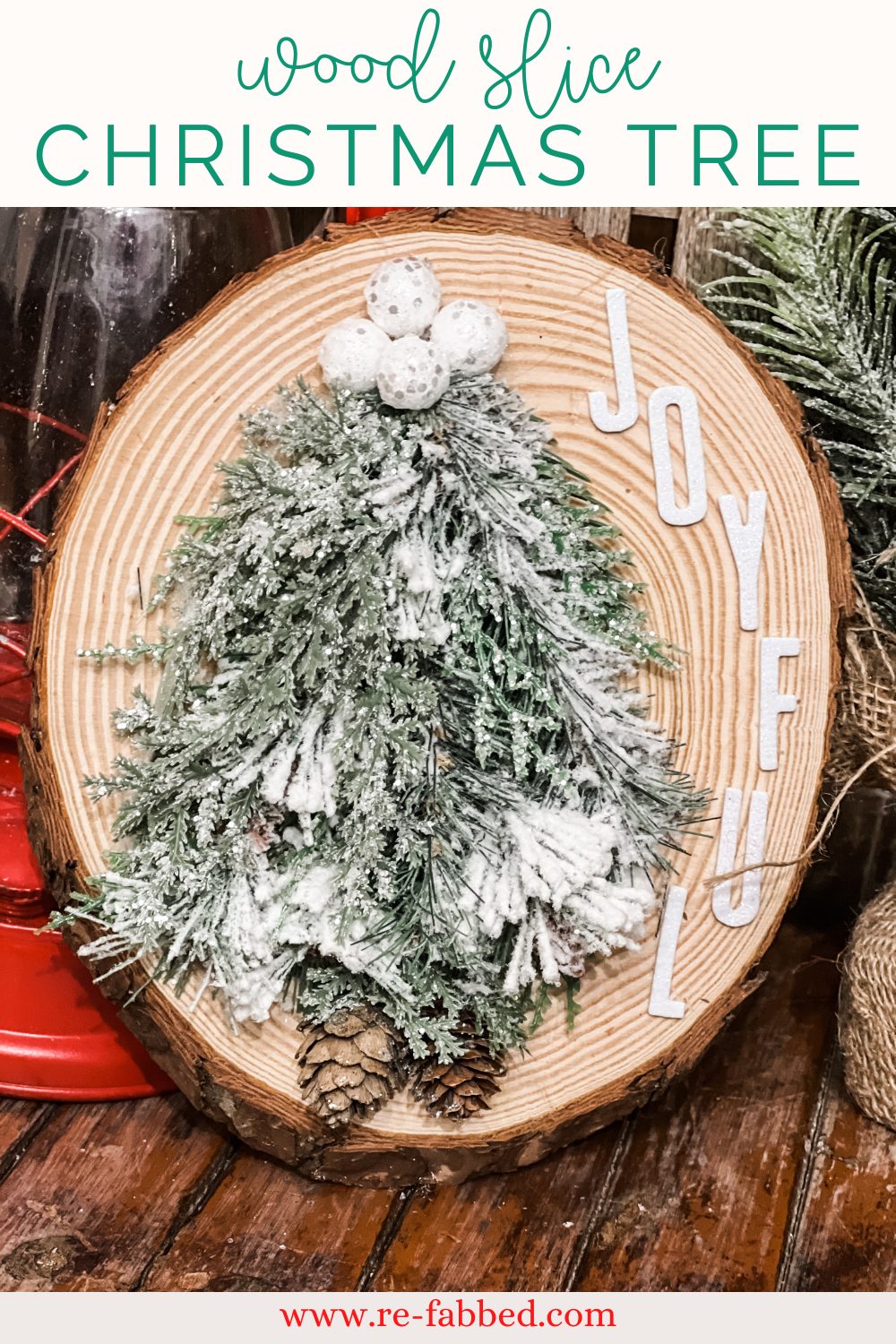 diy wood slice Christmas tree decor ReFabbed