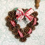 diy pinecone heart wreath