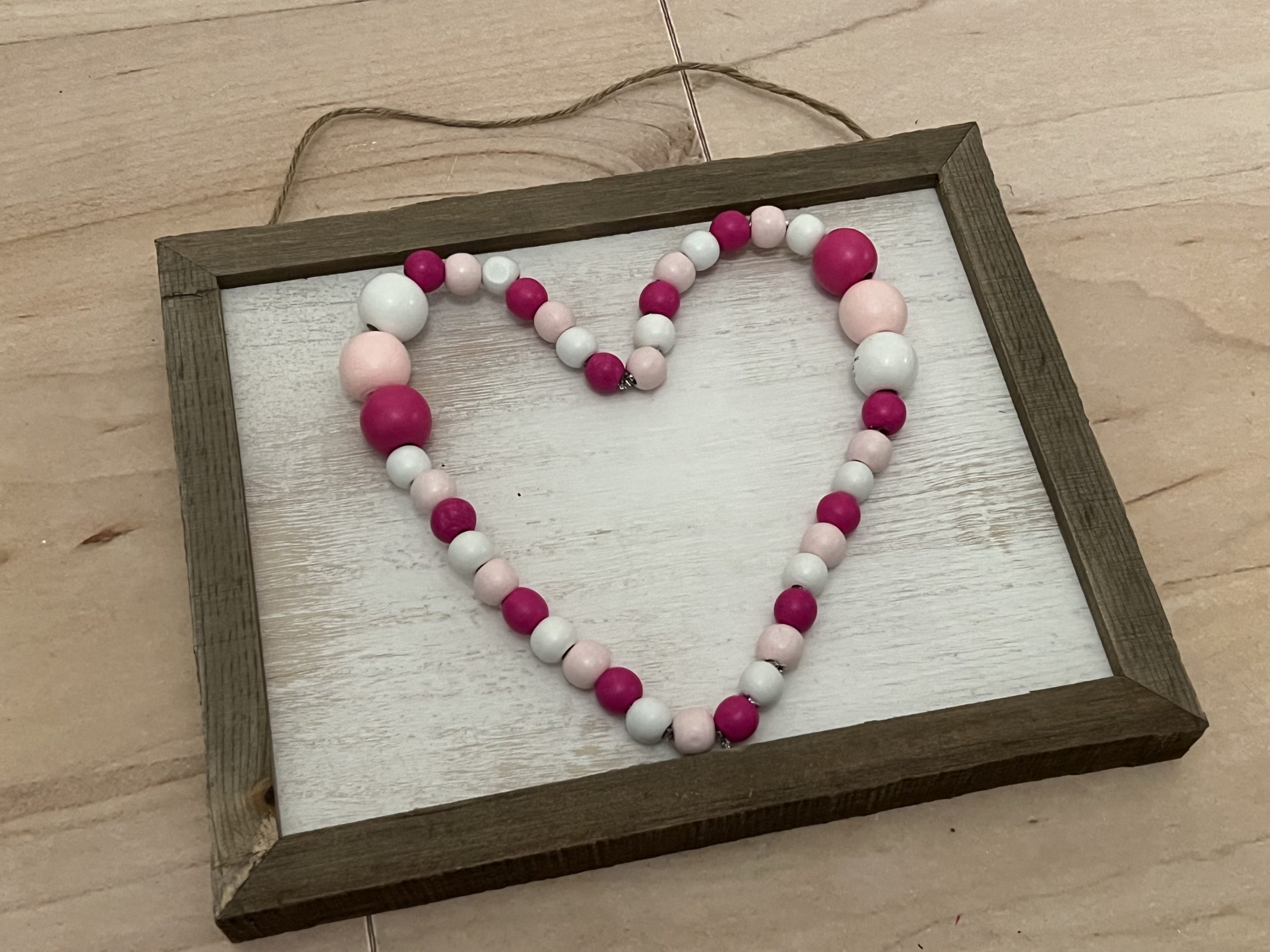 The Easiest Wood Bead Heart DIY - DIY Beautify - Creating Beauty
