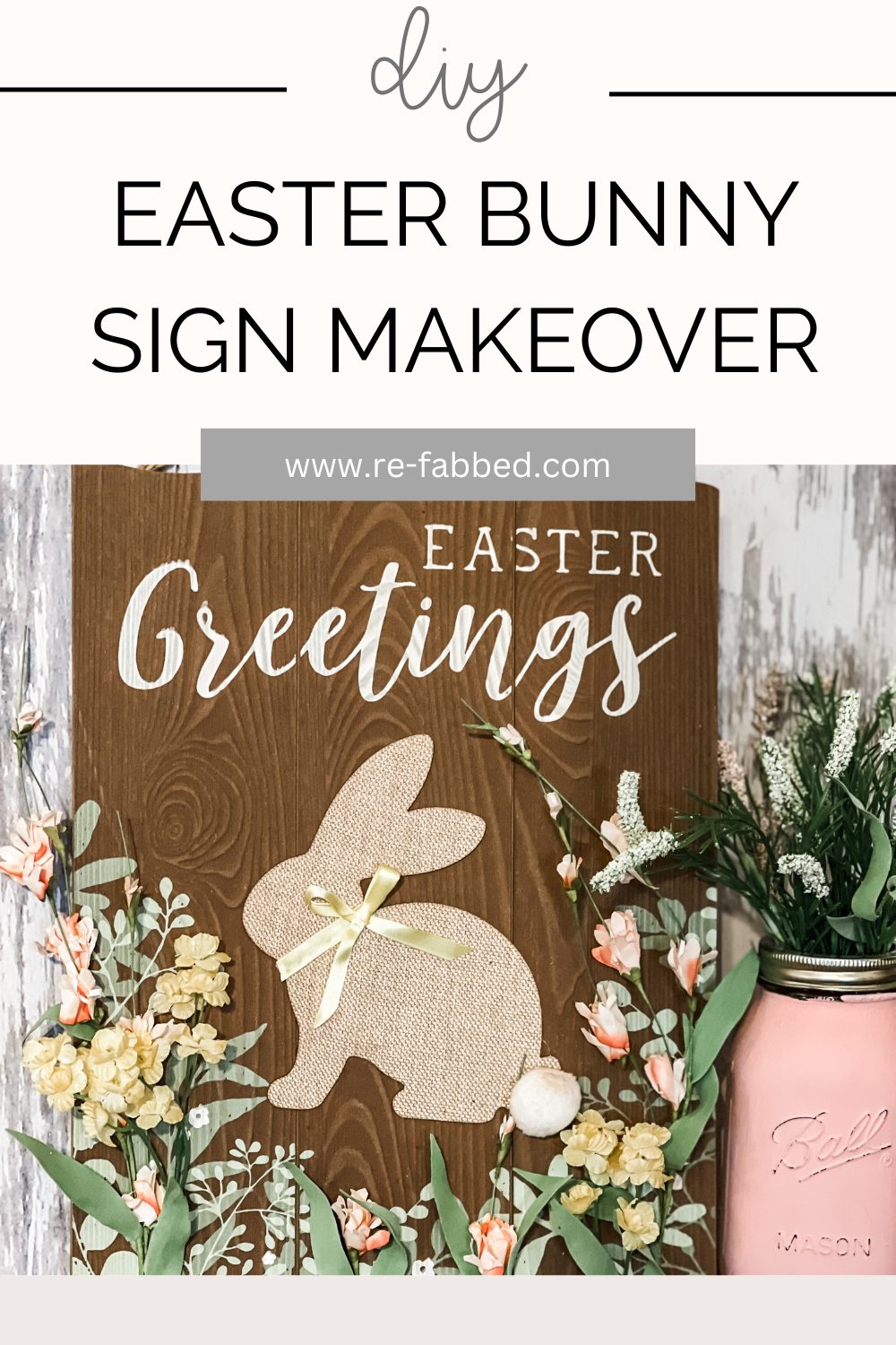 dollar tree easter sign makeover ReFabbed