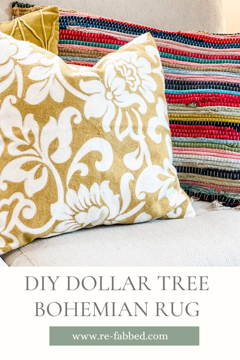 dollar tree bohemian rug ReFabbed