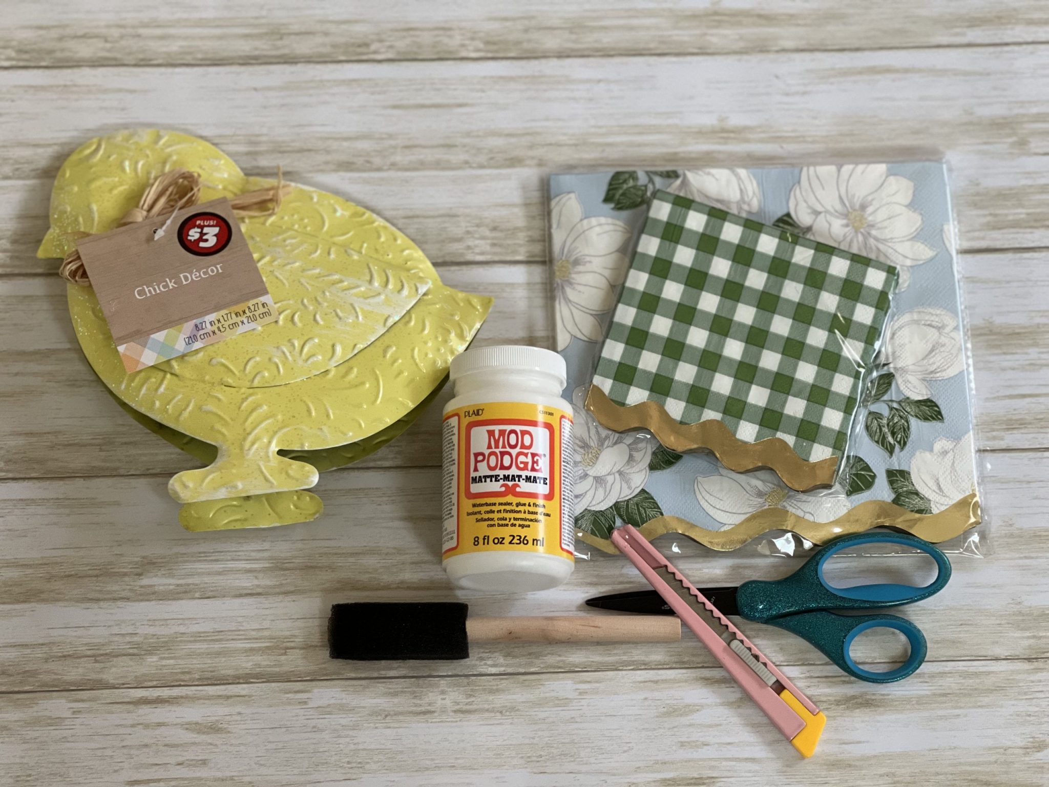 dollar tree chick makeover with napkins ReFabbed