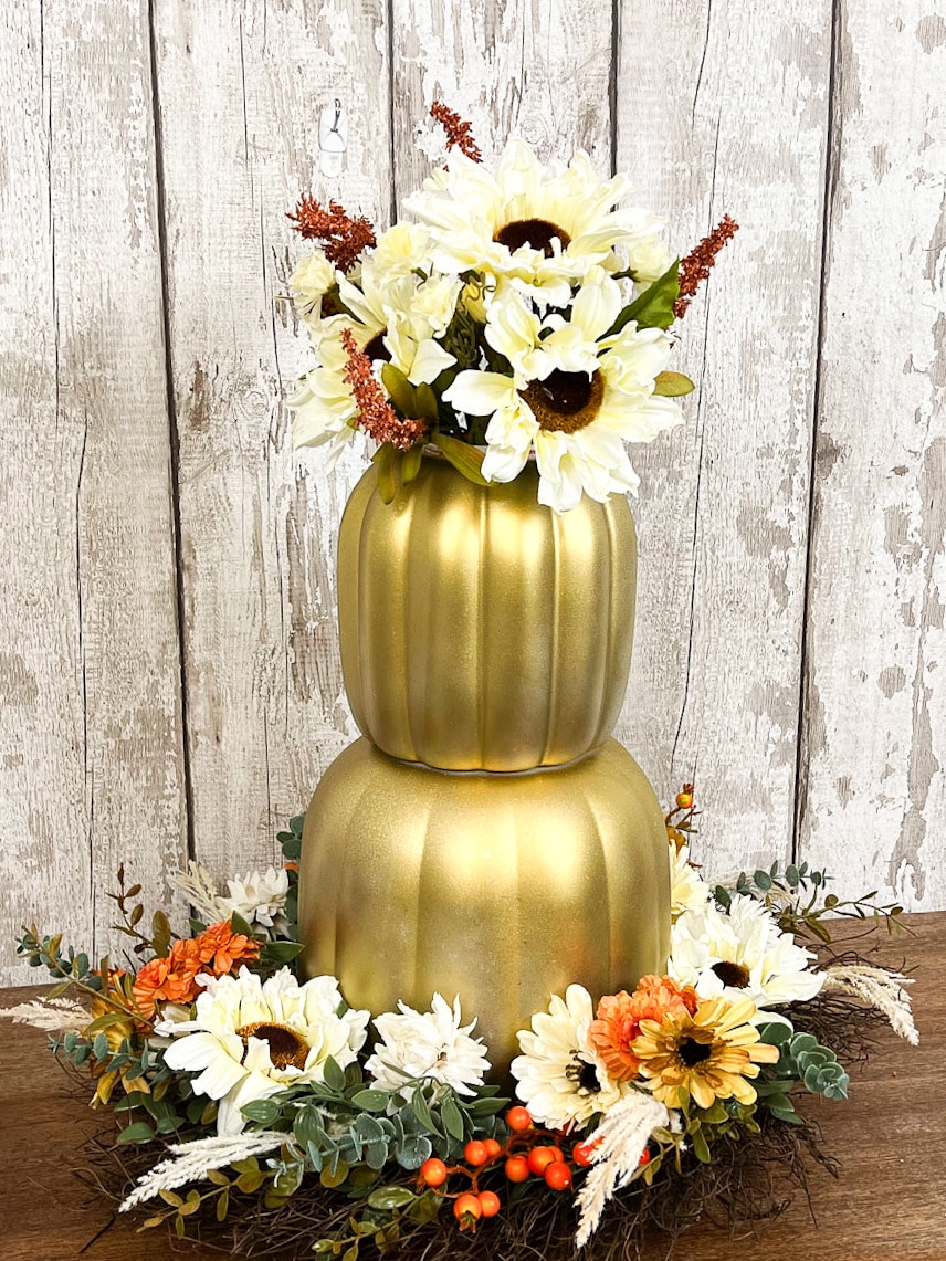 How To Makeover The Dollar Tree Stacked Pumpkins Re Fabbed
