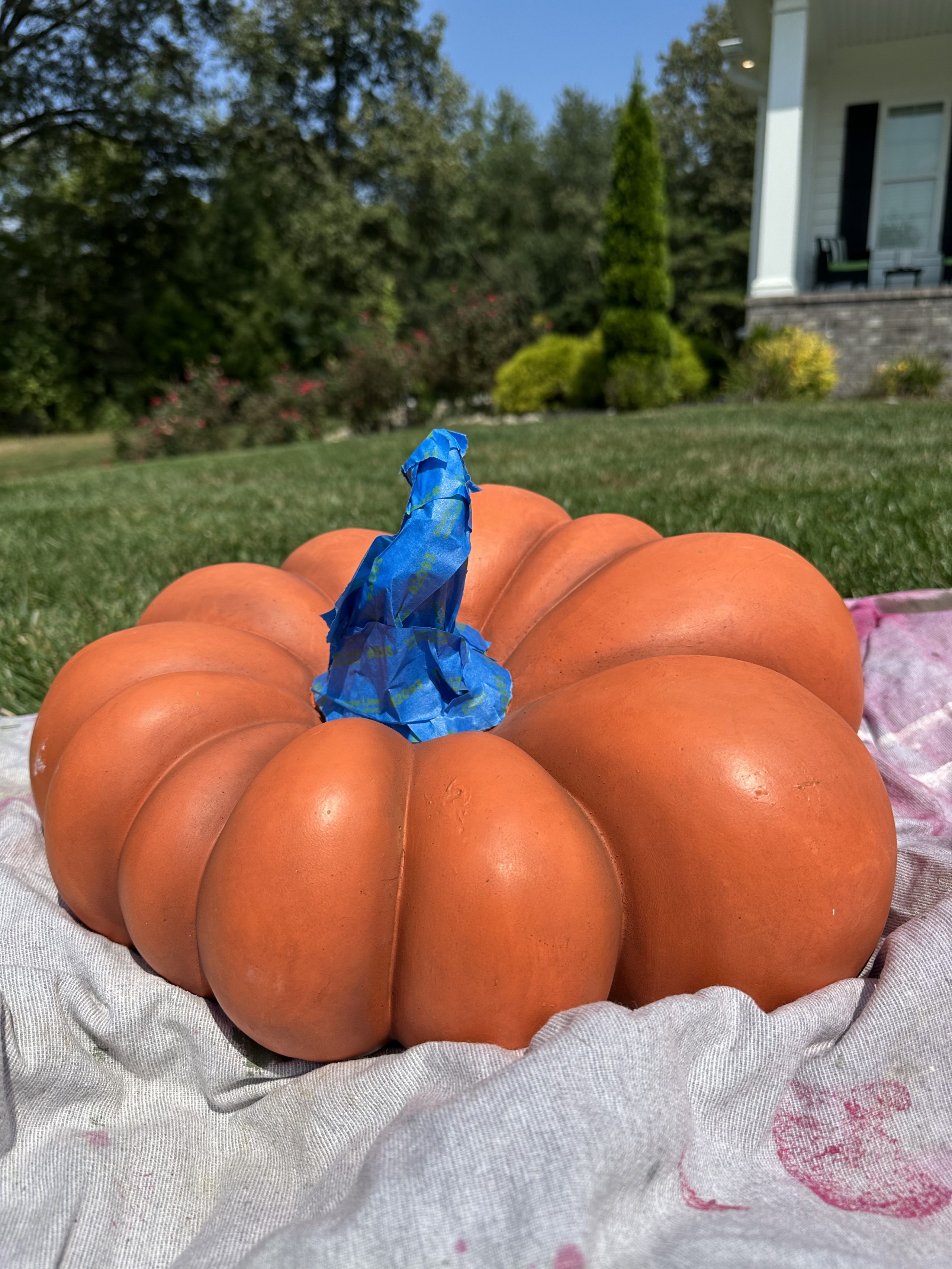 How To Spray Paint Artificial Pumpkins Re Fabbed Painted Pumpkins8