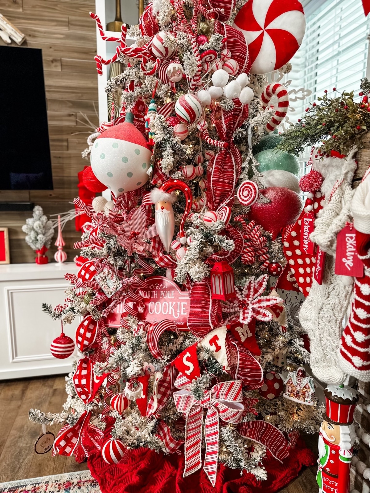 Red and White Christmas Tree, PLUS Christmas Tree Decorating Ideas