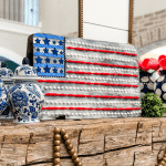 how to create whimsy American flag decor from an antique door