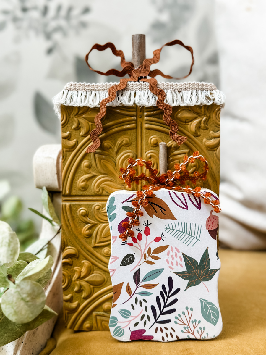 how to makeover big lots pumpkin using dollar tree supplies - Re-Fabbed