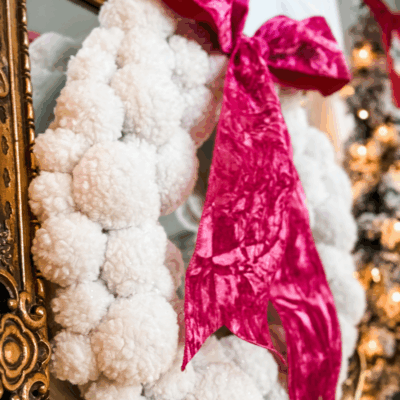colorful christmas mantel with glass trees